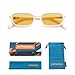 Appassal Retro Rectangular Sunglasses for Women Vintage Fashion Trendy Funny Small 90s Square Sunnies 2024 AP3698 White/Orange
