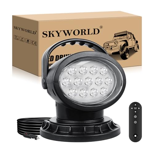 Feux de travail aimanté SKYWORLD 20 cm 38W 12V 24V pour éclairage de construction de camion et 4x4
