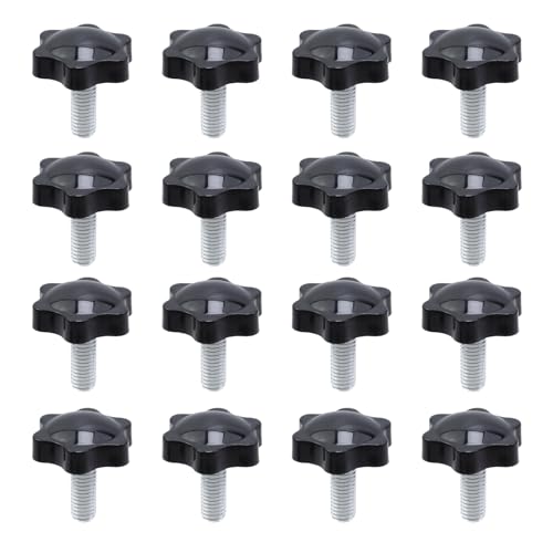 Antrader M8 x 20mm Male Thread Star Knob Handles Hexagonal Shaped Clamping Nuts Knobs Grip Handle for Machinery Latche 16Pcs