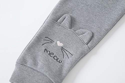 IRELIA Girls Sweatpants Print Active Fleece Joggers Pants Light Gray XXXS - image 4