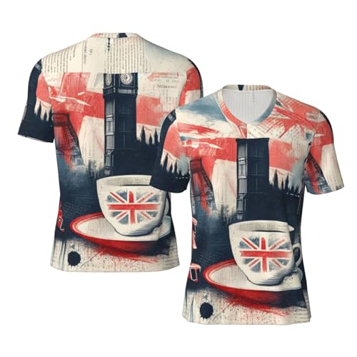 Stylish Athletic Sports Jersey Newspaper-London-Retro Men's Rugby Jersey X-Large Black