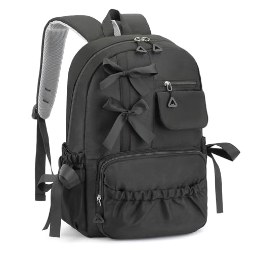 RTGNEI Kawaii Coquette Backpack with Bows for Teen Girls School Bookbag Aesthetic Dance Bag