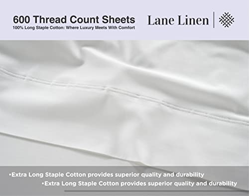 Lane Linen Twin Xl Sheets 3 Piece Beddng & Pillowcases Sets - Luxury Soft Breathable Cotton White Bed For Kids Adults Deep Pocket Fits Mattress Upto 15" #TOP7