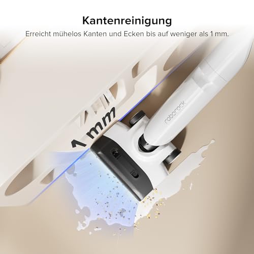 roborock Flexi Lite Nass-Trocken-Sauger mit Saugleistung von 17.000 Pa, FlatReach™, Selbstreinigende und trocknende Rolle, DirTect™ Selbstreinigung, LED-Display und Sprachausgabe