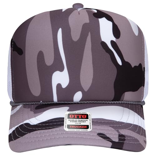 Image of OTTO Polyester Foam Front 5 Panel High Crown Mesh Back Trucker Hats in 97, Bulk, Wholesale