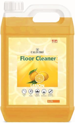 Image of Eco-Friendly Disinfectant Floor & Bathroom Cleaner 5000ml - Lemon Fragrance | Kills 99.9% Germs, Removes Stains, Deodorizes & Restores Shine for Bathroom, Kitchen & Home Floors