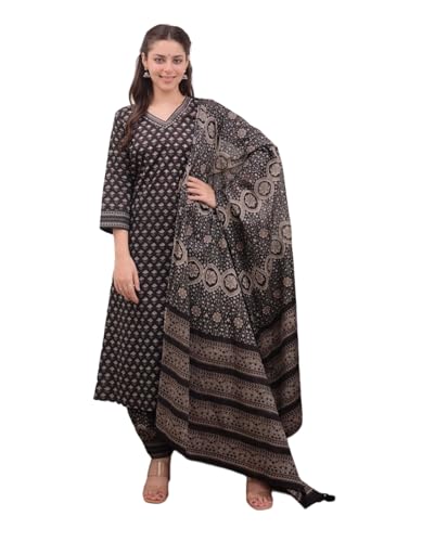 Image of FABNEX Kurta Set for Women | Women Kurta Pant Set |Cotton Blend Regular Women Kurti with Dupatta (Mix Kurta Set 2)