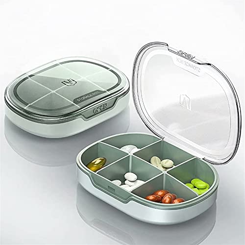 Boîte de médecine portable RJJ verte avec 6 compartiments de rangement - 3