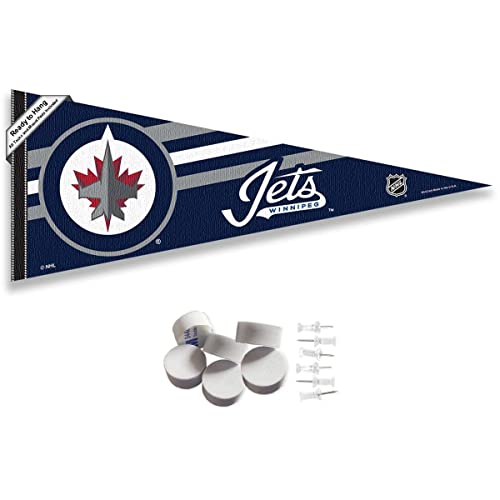 Fanion Winnipeg Jets et supports muraux pour chambre de fan
