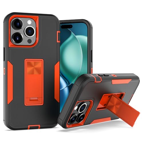 Coque iPhone 15 Pro Max orange avec béquille pour trajets en voiture