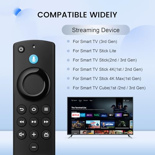 Image of Replacement Remote Compatible with FireSeries TV Stick & Cube, Simple Setup | With Voice Search,Fit for TV Stick Lite /HD /4K(1st /2nd Gen) / 4K Max 1st Gen, Smart TV 3rd Gen , for TVs Cube(1st /2nd /3rd Gen)