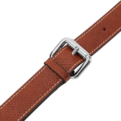 Image of Bag Leather Strap Replacement Adjustable Crossbody Shoulder Straps for Small Medium Large Pouch, No Damage Conversion Kits Accessories(Small Medium Large -Brown-Silver)