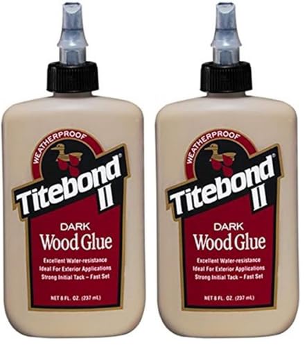 Titebond 3703 Cross-Linking Polyvinyl Acetate Dark Wood Glue, 8 Oz, Bottle, Light, Liquid, 8 Ounce, Brown (Pack of 2)