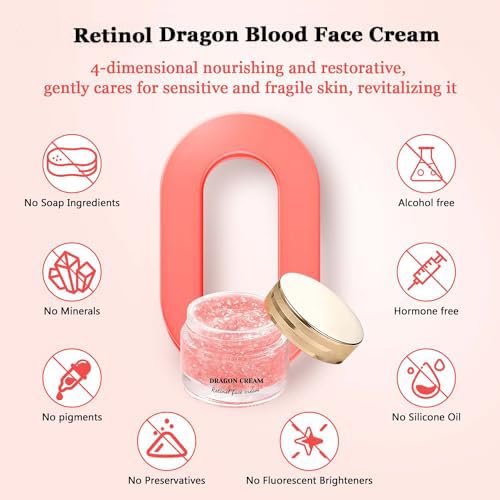 Dragons Blood Easy Cream, 2PCS Retinol Dragon Blood Face Cream, Firm Anti Wrinkle Cream for Women, Moisturizer Nourishing Rejuvenating Cream