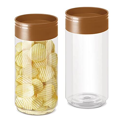 Milton Stack IT 1000 Plastic Storage Jar, Set of 2, 890 ml Each, Brown | Air Tight | Storage Jar | Kitchen Organiser | BPA Free | Stackable | Modular | Food Grade | Multipurpose Jar