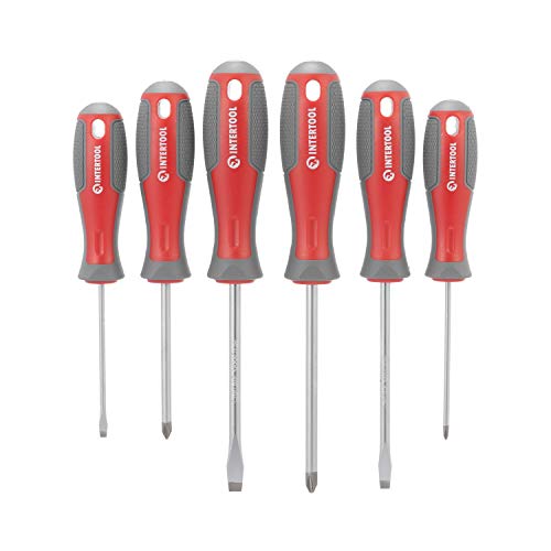 INTERTOOL 6-Piece Magnetic Screwdriver Set, 3-Piece Phillips and 3-Piece Slotted Tips VT08-3346