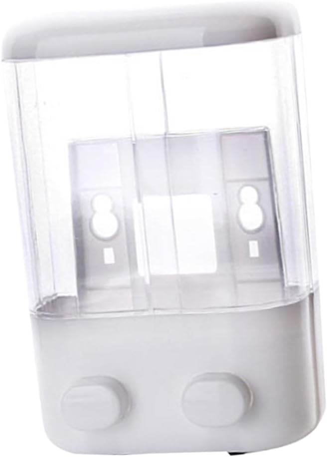 VICASKY Refillable Chamber Wall Mounted Soap Dispenser for Shower and Bathroom Manual Push Liquid Soap and Shampoo Friendly Plastic Reusable Bathroom Accessory