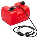 GarveeTech Marine Tank, 3 Gallon Marine Boat Transfer Tank with 9.8ft Hose, I-Shaped Handle, Easy to Carry for Outboard Engine Boats, Fishing Boat, Deck Boat,Yacht