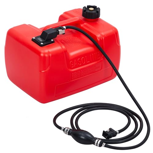 GarveeTech Marine Tank, 3 Gallon Marine Boat Transfer Tank with 9.8ft Hose, I-Shaped Handle, Easy to Carry for Outboard Engine Boats, Fishing Boat, De