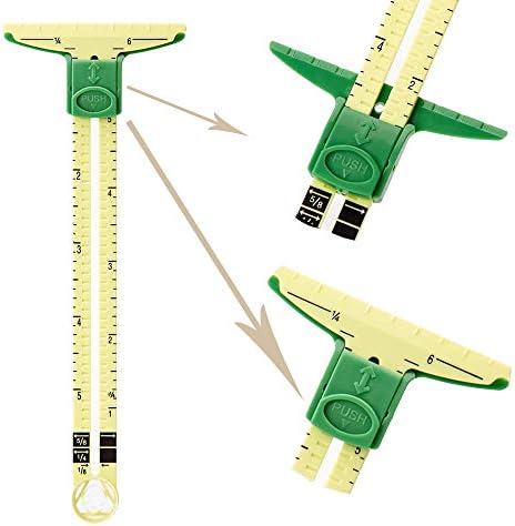 Onerbuy T-Shaped Sliding Gauge Sewing Measuring Ruler Tool No Hassle Triangles Gauge Handy Hem Gauge, Seam Allowance, Buttonhole Spacer and Circle Compass