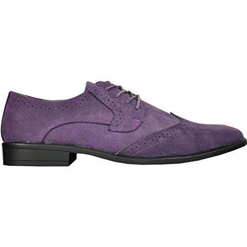 Bravo! Men Dress Shoe King-3 Classic Oxford With Leather Lining - Wide Width Available Purple #TOP3