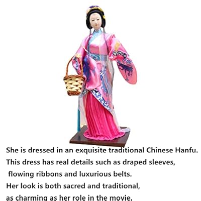 Chinese Doll for Girl, Asia Doll Decoration with Bracket Shoes, Headdress, Oriental 12inch for Birthday Wedding Valentine's Day