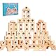 Fouvin Bausteine Holz Stapelspielzeug, 50pcs Regenbogen Holzspielzeug, Sensorik Bausteine Stapelblock Stapelspielzeug für Kinder Ab 3 Jahren (50)