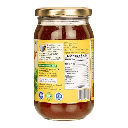 Image of Shiva Organic Raw Van Tulsi Honey 500g | 100% Pure NMR Tested | Raw and Unprocessed