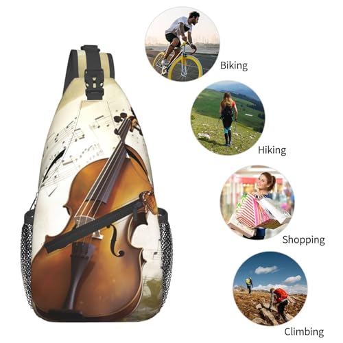 Bolso de pecho cruzado para hombre, mochila sling diagonal negra miniatura 6