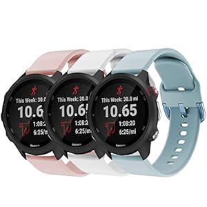 GOSETH Compatible with Garmin Forerunner 245/Vivomove Sport (Venu 2 Plus 43mm) 20mm Band, Silicone Wrist Strap…