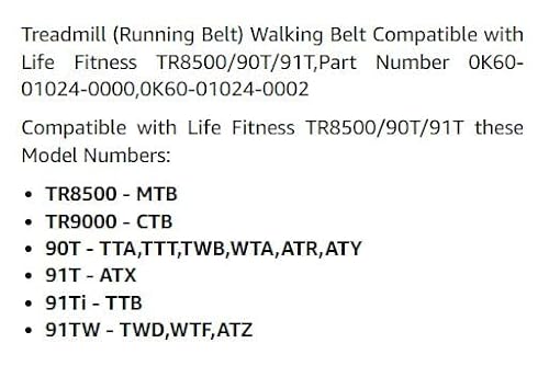 Ceinture de marche pour tapis de course compatible avec Life Fitness T3, numéro de pièce 775840, taille 49,5 x 309,9 cm – vue 3