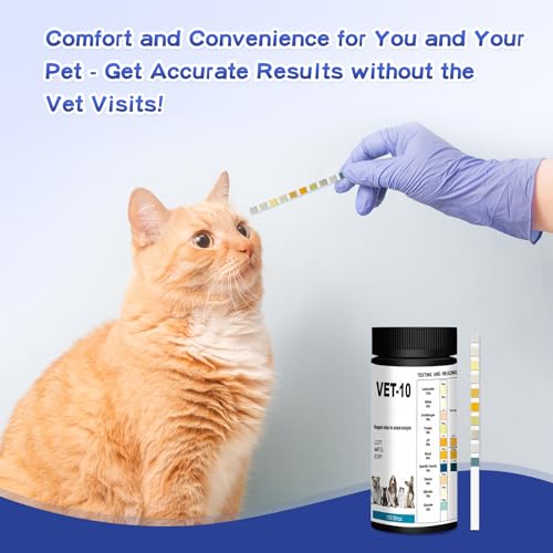 image for AlievePet 10-Parameter Urine Test Strips for Cat & Dog 10 in 1 UTI Tes
