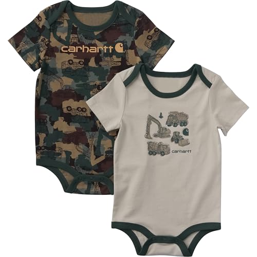 Image of Carhartt Baby Boys' Set of Two Printed Short Sleeve Knit Bodysuit