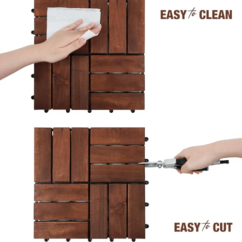 Image of Decking Tiles - Mother (Dark Brown - Crossed)
