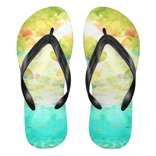siphylline Chanclas de goma con hojas de arce otoñales y rosas y blancas para hombre, cómodas para el verano, Hojas de arce otoñales rosadas y blancas, XX-Large
