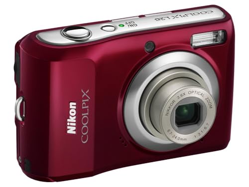 Nikon Coolpix L20 10MP Digital Camera with 3.6 Optical Zoom and 3 inch LCD, (Deep Red) (Renewed)