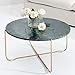 Produktbild cagü: Design Couchtisch [FLORENTIN] Grün aus Marmor mit Gold Gestell 62cm Durchmesser