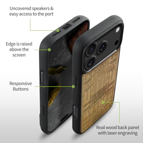 Coque iPhone 17 Pro Max antichoc étui bois compatible Magsafe