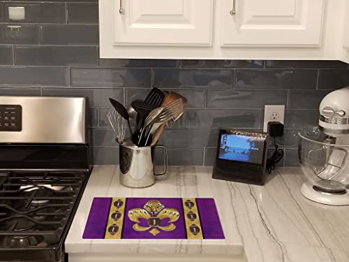 Caroline's Treasures Tiger and Fleur de lis Glass Cutting Board #TOP3