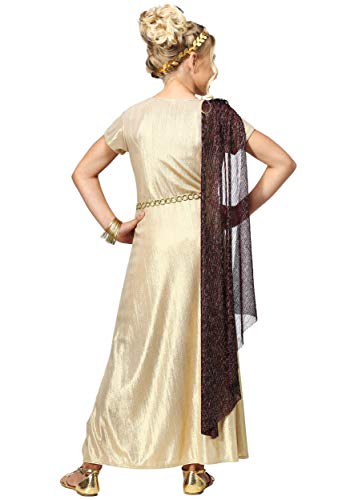 Royal Goddess Costume for Girls, Greek Toga for Dress-Up, Girl's Gold Dress for Halloween & Egyptian Cosplay