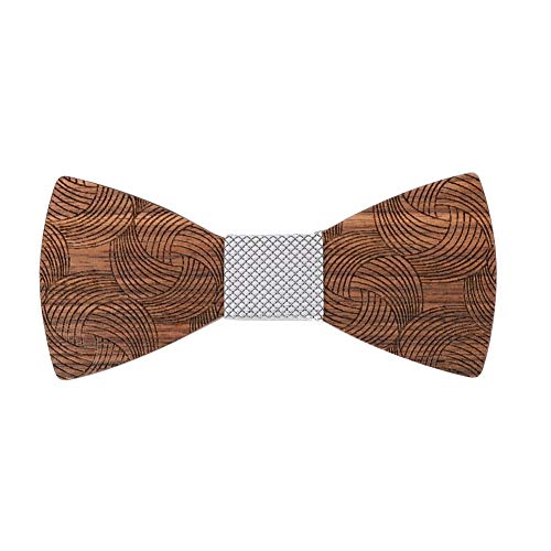 Mr.Van Noeud Papillon en Bois, Mode Classique Hommes Réglable Mariage De Smoking Cravate Noeud Papillon (Argenté)