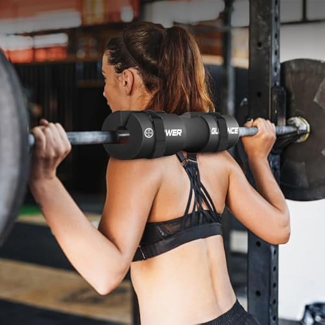POWER GUIDANCE Barbell Squat Pad - Neck & Shoulder Protective Pad - Great for Squats, Lunges, Hip Thrusts, Weight Lifting & More - Fit Standard and Olympic Bars Perfectly