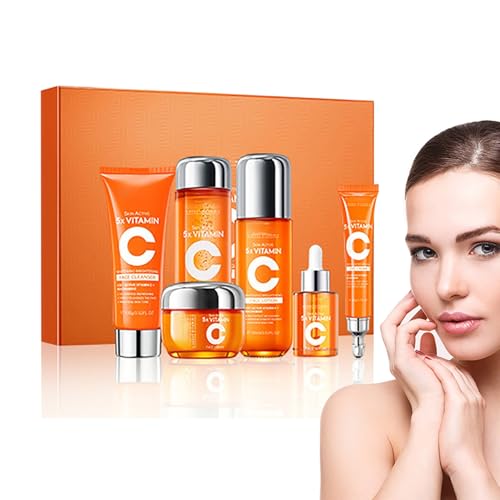 6-Piece Facial Hydrating Skincare Set, Includes Cleanser, Toner, Serum, Moisturizer, Eye Cream & Lotion, Anti-Aging Beauty Routine Kit for Women, Moisturizing Face Skin Care Kit for Radiant Complexion