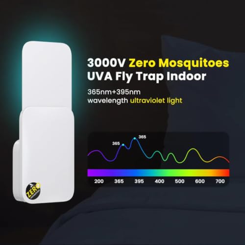 Image of UVA Mosquito Smart Trap Device, Indoor Mosquitoes Catcher with 365 /395 uva LED Light, Electronic Bug Zapper, Mosquito Killer lamp for Home. (1 Device + 5 Glue Pads)