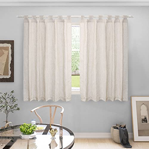 Cortinas de Cozinha 2,00m x 1,20m para Varão com Alças Decoração Rústica Enfeites Copa Cozinha Liho