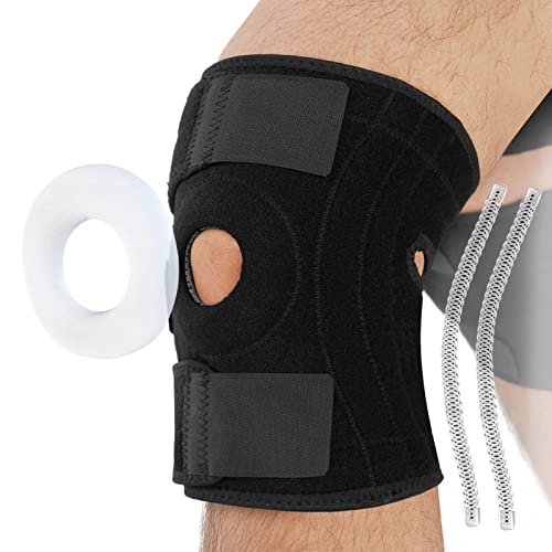 SINROBO Knee Brace with Side Stabilizers & Patella Gel Pads, Adjustable Compression Knee Support Braces for Knee Pain, Meniscus Tear,ACL,MCL,Arthritis, Joint Pain Relief,Injury Recovery