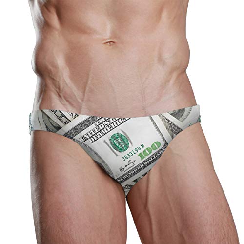 Men Swim Brief Bikini American Dollars Money Beach Bikini for Men Swim Underwear Large