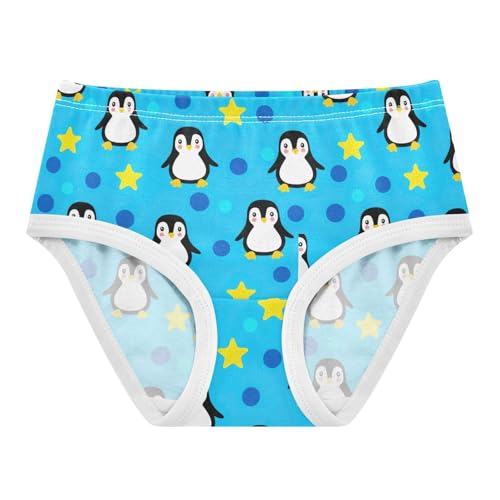 Joisal Girls Underwear Toddler 2t Cotton Little Girl Panties Artistic Briefs Undies Kids Cute Cartoon Penguins Blue