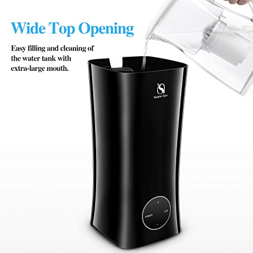 Natalie Styx Ultrasonic Humidifier, Cool Mist Diffuser Humidifiers Portable with 2.5L Capacity for Large Room Bedroom Baby Room Home Office, LED Lights, 360°Rotatable Mist Outlets