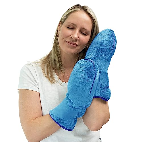 Microwavable Mittens and Heated Gloves for Arthritis Hands – Hand Warmers for Arthritis Using Moist Heat Therapy – Pain Relief for Raynaud's, Stiff Fingers & Carpal Tunnel (Blue Sapphire)
